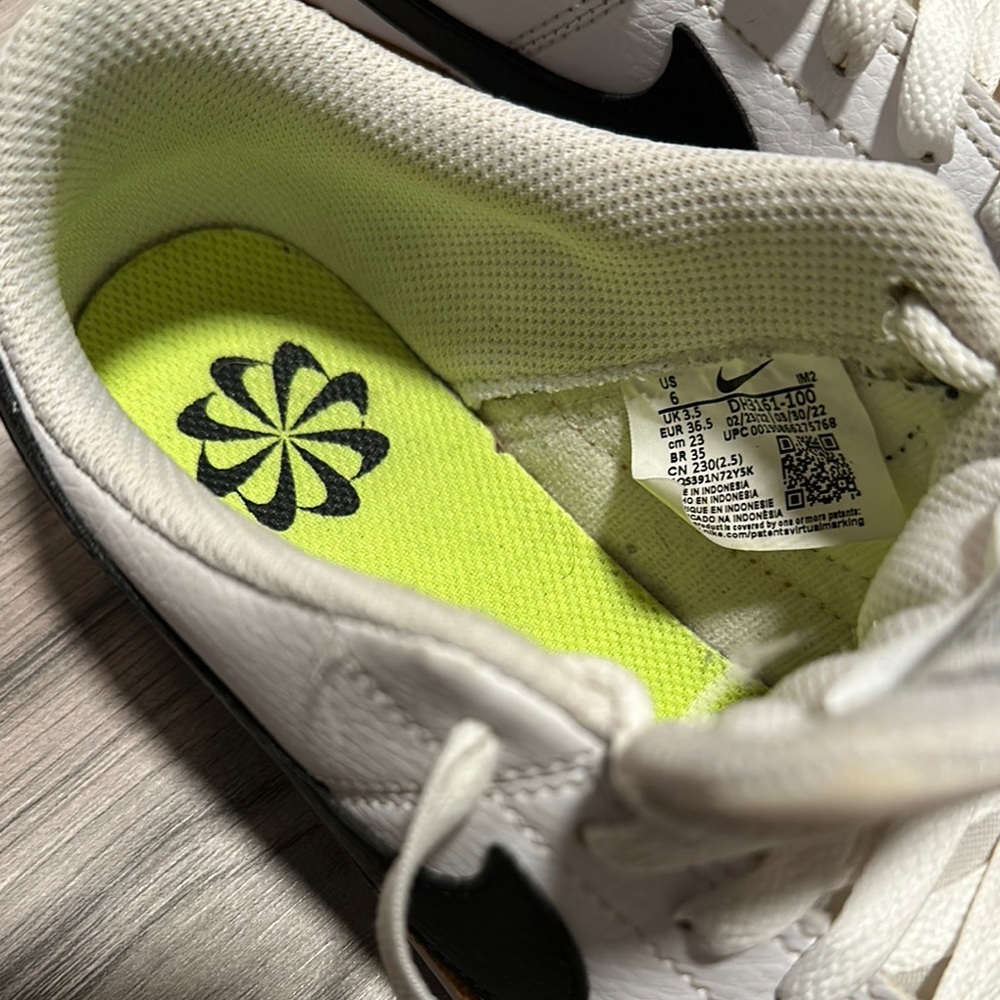 Nike Court Legacy White and Tan Athletic Shoes - Picture 6 of 7